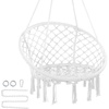 image:imageVEVOR Hanging Hammock Swing Chair Macram Hanging Chair with Cushion and Mounting Hardware Cotton Rope Swing Chair for Bedroom Balcony Patio Garden 264 lbs Capacity WhiteBasic style