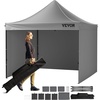 image:imageVEVOR Pop Up Canopy 10 x 10 FT Instant Canopy Portable Gazebo with 3 Sidewalls amp 2 Ventilated Windows Height Adjustable PopUp Outdoor Shelter Tent for Events Patio Backyard Party ParkingGray