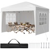 image:imageVEVOR Pop Up Canopy 10 x 10 FT Instant Canopy Portable Gazebo with 3 Sidewalls amp 2 Ventilated Windows Height Adjustable PopUp Outdoor Shelter Tent for Events Patio Backyard Party ParkingWhite Canopy with Windows