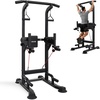 image:imageVEVOR Pull Up Bar 330 LBS Power Tower Dip Station Workout Dip Station with HShaped Stable Base amp Back Pad Adjustable 12 Level Height Free Standing Chin Up Bar for Back 4Level Adjustable Back Pad
