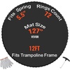 image:imageVEVOR Replacement Trampoline Mat Jumping Mat Fits 12131415 ft Frame Universal Jumping Round Trampoline UVResistant Mat with Spring Tool amp 728092 VRings Fit 55657 Spring Length12FT72 VringsFit 55 Spring Length