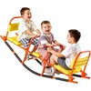 image:imageVEVOR Seesaw Teeter Totter for Kids Outdoor 200 lbs Load Capacity Metal Rocking Teeter Totter with Handles Toddler Seesaw for Kids Aged 3 Playground Equipment for Lawn Backyard 3 SeatsYellow