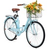 image:imageVEVOR Women Bike 7Speed and 1Speed 2426 Inch Pink and Light Blue Beach Cruiser Bike with Large Capacity Basket and Rear Rack Adjustable Seat Fits for Cycling Exercise amp ShoppingLight blue