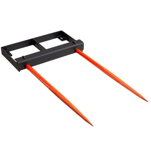 image:imageVEVOR 49 Hay Spear Bale Spears 3000lbs Loading Capacity Skid Steer Loader Tractor Bucket Attachment with 2pcs 175 Stabilizer Spears and 60 Chain Quick Attach Spike Forks49 Vertical Assembly