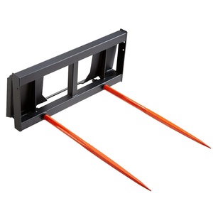 image:imageVEVOR 49 Hay Spear Bale Spears 3000lbs Loading Capacity Skid Steer Loader Tractor Bucket Attachment with 2pcs 175 Stabilizer Spears and 60 Chain Quick Attach Spike Forks49 Horizontal Assembly