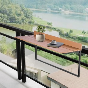 image:imageVEVOR Balcony Hanging Table 39 x 136 inch Outdoor Balcony Bar Table for Railings 5Level Adjustable Fit Railing from 1 to 37 Serving Table for Patio amp Deck