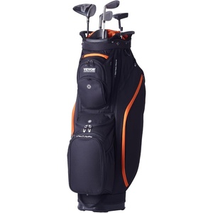 image:imageVEVOR Golf Cart Bag with 14 Way Organizer Divider Top Premium Cart Bag with Stand Durable Golf Bags with Handles amp Dust Cover amp Detachable Dual Strap for Men amp WomenBlackOrange