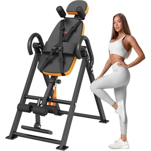 image:imageVEVOR Inversion Table 300lbs Capacity Heavy Duty Inversion Table Decompression Back Stretcher Machine Strength Training Equipment with Headrest Ankle Lock Adjustable Protective BeltOrangeBlack