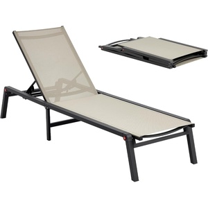 image:imageVEVOR Outdoor Chaise Lounge Chair 400 lbs Weight Capacity Foldable Sun Tanning Chair 5 Adjustable Positions Easy Assembly Heavy Duty Aluminum Pool Recliner Lounge Chairs for Beach Yard Patio