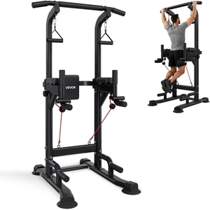 image:imageVEVOR Pull Up Bar 330 LBS Power Tower Dip Station Workout Dip Station with HShaped Stable Base amp Back Pad Adjustable 12 Level Height Free Standing Chin Up Bar for Back 4Level Adjustable Back Pad