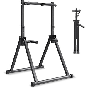 image:imageVEVOR Pull Up Bar 330LBS Capacity Portable Pullup Bar Station Pullup Bars Free Standing with Triangular Structure amp HeavyDuty Steel Tube 9 Level Height Adjustment Gravity Fitness for Arms Back