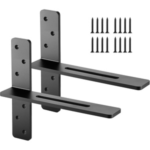 image:imageVEVOR T Shelf Brackets 200 lbs Capacity 2 Pcs 12 inch Solid Steel Heavy Duty with Screws for Floating Shelves Countertop Support Hardware14x289x12 in
