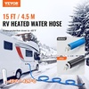 image:imageVEVOR 100ft Heated Water Hose for RV Heated Drinking Water Hose with Corrugated Cover Antifreeze to 45F Automatic Selfregulating 58 ID with 34 GHT Adapter Lead and BPA Free15FT