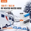 image:imageVEVOR 100ft Heated Water Hose for RV Heated Drinking Water Hose with Corrugated Cover Antifreeze to 45F Automatic Selfregulating 58 ID with 34 GHT Adapter Lead and BPA Free100FT