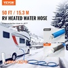 image:imageVEVOR 15ft Heated Water Hose for RV Heated Drinking Water Hose Antifreeze to 45F Automatic Selfregulating 58 ID with 34 GHT Adapter Lead and BPA Free50FT