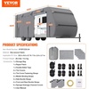 image:imageVEVOR Class A RV Cover 4043 ft Motorhome Cover NonWoven Fabric Motorhome RV Cover Waterproof Windproof and RipStop Camper Cover with Storage Bag Repair Patches Straps and Tire Covers2224 ft