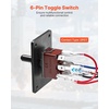 image:imageVEVOR Toggle Switch 6 Pin Momentary Polarity Reversing Toggle Switch ONOffON DC 12V30A AC 250V15A  with Up Down Mounting Panel amp Waterproof Boot Cap for Auto Car Marine BoatToggle Switch