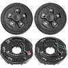 image:imageVEVOR Trailer Hub Drum Kits 5 on 45 BC with 10 x 214 Electric Brakes SelfAdjusting Trailer Brake Assembly for 3500 lbs Axle 4Hole Mounting Backing Plates for Brake System Part Replacement1 Pairs Electric Brakes Kit
