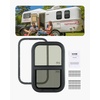 image:imageVEVOR Vertical RV Window 12 W x 24 H Tinted Sliding Window with Net Screen amp Trim Ring Fit 1516  1 34 Thickness Wall RV Window Replacement for Teardrop Cargo Trailer Camper DOT ApprovedVertical