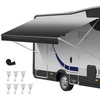 image:imageVEVOR RV Awning Fabric Replacement 16 Fabric 152 18 oz HeavyDuty Weatherproof Vinyl Camper Awning Replacement UPF50 Protection Waterproof Outdoor Canopy for RV Motorhome Trailer Gray FadeBlack Fade
