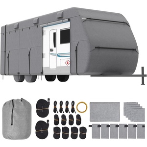 image:imageVEVOR Class A RV Cover 4043 ft Motorhome Cover NonWoven Fabric Motorhome RV Cover Waterproof Windproof and RipStop Camper Cover with Storage Bag Repair Patches Straps and Tire Covers1820 ft