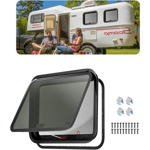 image:imageVEVOR RV Exit Window 30 W x 22 H Tinted RV Window with Net Screen and Trim Ring Fit for 1 14  1 1316 Thickness Wall RV Window Replacement for Teardrop Cargo Trailer Camper DOT Approved30x22in