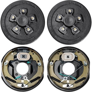 image:imageVEVOR Trailer Hub Drum Kits 5 on 45 BC with 10 x 214 Electric Brakes SelfAdjusting Trailer Brake Assembly for 3500 lbs Axle 4Hole Mounting Backing Plates for Brake System Part Replacement1 Pairs Electric Brakes Kit
