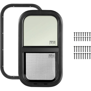 image:imageVEVOR Vertical RV Window 12 W x 24 H Tinted Sliding Window with Net Screen amp Trim Ring Fit 1516  1 34 Thickness Wall RV Window Replacement for Teardrop Cargo Trailer Camper DOT ApprovedVertical