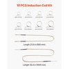 image:imageVEVOR 10PCS Magnetic Induction Heater Coil Induction Heating Coil Accessories Kit with Flexibility and Long Lifespan for Removing Rusty Bolts and Nuts 8 Coils  1 UShaped  1 Free Forminggolden yellow