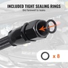 image:imageVEVOR 6AN Fuel Line Kit 20 FT Fuel Hose Kit 034 Nylon Stainless Steel Braided Fuel Line OilGasDiesel Hose End Fitting Kit with 12 PCS Swivel Fitting Adapter Kit Black6AN Fitting 15pcs  25FT Hose