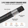 image:imageVEVOR 6AN Fuel Line Kit 20 FT Fuel Hose Kit 034 Nylon Stainless Steel Braided Fuel Line OilGasDiesel Hose End Fitting Kit with 12 PCS Swivel Fitting Adapter Kit Black6AN Fitting 12pcs  20FT Hose