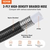 image:imageVEVOR 6AN Fuel Line Kit 20 FT Fuel Hose Kit 034 Nylon Stainless Steel Braided Fuel Line OilGasDiesel Hose End Fitting Kit with 12 PCS Swivel Fitting Adapter Kit Black6AN Fitting 15pcs  25FT Hose