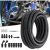 image:imageVEVOR 6AN Fuel Line Kit 20 FT Fuel Hose Kit 034 Nylon Stainless Steel Braided Fuel Line OilGasDiesel Hose End Fitting Kit with 12 PCS Swivel Fitting Adapter Kit Black6AN Fitting 15pcs  25FT Hose