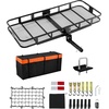 image:imageVEVOR Hitch Mount Cargo Carrier on Wheels 362 x 213 x 118 2in1 Folding Rear Luggage Rack Basket amp Cargo Cart with Hitch Stabilizer Fits 2 Receiver for SUV Pickups 400LBS Load Capacity70 x 30 x 6