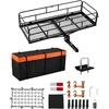image:imageVEVOR Hitch Mount Cargo Carrier on Wheels 362 x 213 x 118 2in1 Folding Rear Luggage Rack Basket amp Cargo Cart with Hitch Stabilizer Fits 2 Receiver for SUV Pickups 400LBS Load Capacity60 x 24 x 14