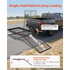 image:imageVEVOR Hitch Mount Wheelchair Carrier 500LBS Mobility Scooter Carrier with Folding Ramp Iron Trailer Hitch Rack Basket with Stabilizer Straps Fit 2 Hitch Receiver for SUV Van Car 453 x 256461 x 268 x 24 in