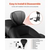 image:imageVEVOR Motorcycle Backrest Sissy Bar Compatible with Harley Touring Models 20092024 with Onepiece Slotted Seat Street Glide Road Glide Road King Adjustable Height Detachable Rider Backrest Black