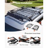 image:imageVEVOR Roof Rack Cargo Basket 46 x 36 x 4 in Heavy Duty Roof Top Carrier Basket with Folding Design 200 lbs Capacity AllWeather EasyInstall Car Top Luggage Holder Universal Fit for SUV Truck Car46in