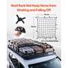 image:imageVEVOR Roof Rack Cargo Basket 46 x 36 x 45 Rooftop Cargo Carrier HeavyDuty 200 LBS Capacity Universal Roof Rack Basket Luggage Holder for SUV Truck VehicleBasket w Net