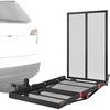 image:imageVEVOR Hitch Mount Wheelchair Carrier 500LBS Mobility Scooter Carrier with Folding Ramp Iron Trailer Hitch Rack Basket with Stabilizer Straps Fit 2 Hitch Receiver for SUV Van Car 453 x 256461 x 268 x 24 in