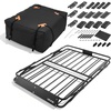image:imageVEVOR Roof Rack Cargo Basket 46 x 36 x 4 in Heavy Duty Roof Top Carrier Basket with Folding Design 200 lbs Capacity AllWeather EasyInstall Car Top Luggage Holder Universal Fit for SUV Truck Car51in with Bag