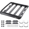image:imageVEVOR Roof Rack Cargo Carrier 48 x 40 x 56 in Universal Rooftop Cargo Basket Car Top Luggage Holder with 150 lbs Max Load Capacity 41 in Fence AntiRust Alloy Steel Wind Fairing for SUV Car48x40in