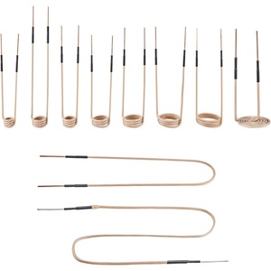 image:imageVEVOR 10PCS Magnetic Induction Heater Coil Induction Heating Coil Accessories Kit with Flexibility and Long Lifespan for Removing Rusty Bolts and Nuts 8 Coils  1 UShaped  1 Free Forminggolden yellow