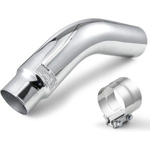 image:imageVEVOR Elbow Exhaust Tip 4 Inch Inlet 6 Inch Outlet 23 in Overall Length Chrome Turn Down Exhaust Tip with Clamp for Truck Sedan Sports Car SUV Chrome Structure for High Temperature Resistance4 Inch Inlet5 Inch Outlet