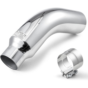 image:imageVEVOR Elbow Exhaust Tip 4 Inch Inlet 6 Inch Outlet 23 in Overall Length Chrome Turn Down Exhaust Tip with Clamp for Truck Sedan Sports Car SUV Chrome Structure for High Temperature Resistance4 Inch Inlet6 Inch Outlet