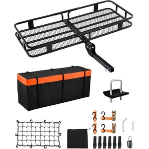 image:imageVEVOR Hitch Mount Cargo Carrier 60 x 36 x 6 Folding Rear Luggage Rack Basket with Waterproof Cargo Bag 500LBS Capacity HighStrength Steel Hitch Cargo Carrier Fits 2 Receiver for SUV Pickups60 x 24 x 6