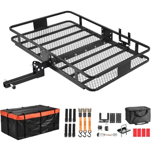 image:imageVEVOR Hitch Mount Cargo Carrier 60 x 36 x 6 Folding Rear Luggage Rack Basket with Waterproof Cargo Bag 500LBS Capacity HighStrength Steel Hitch Cargo Carrier Fits 2 Receiver for SUV Pickups60 x 36 x 6