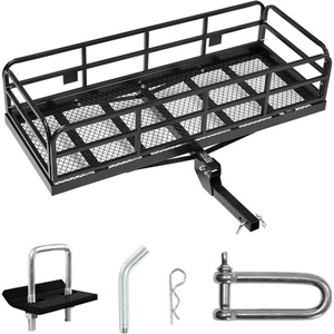 image:imageVEVOR Hitch Mount Cargo Carrier on Wheels 362 x 213 x 118 2in1 Folding Rear Luggage Rack Basket amp Cargo Cart with Hitch Stabilizer Fits 2 Receiver for SUV Pickups 400LBS Load Capacity60 x 24 x 14