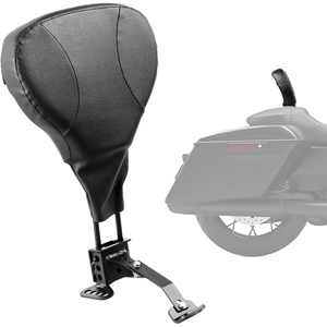 image:imageVEVOR Motorcycle Backrest Sissy Bar Compatible with Harley Touring Models 20092024 with Onepiece Slotted Seat Street Glide Road Glide Road King Adjustable Height Detachable Rider Backrest Black