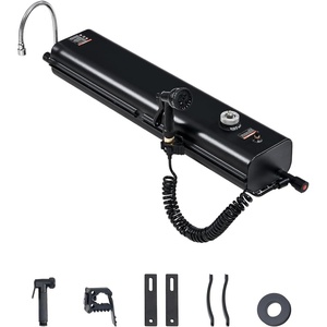image:imageVEVOR Pressurized Water Tank Lightweight Aluminum MetalMultiDispensing Outdoor Roof Rack Water Tank with 2 SplashGuard PanelsVersatile Nozzle with Pressurization PortFit for Trunks4 Gal